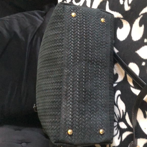 Genuine Italian Leather Suede Weave Bag black - Picture 7 of 7